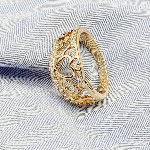 🔥 Lovely Double Layer Sweet Zircon Heart Rings for Women, EVGG1305 - Picture 7 of 7